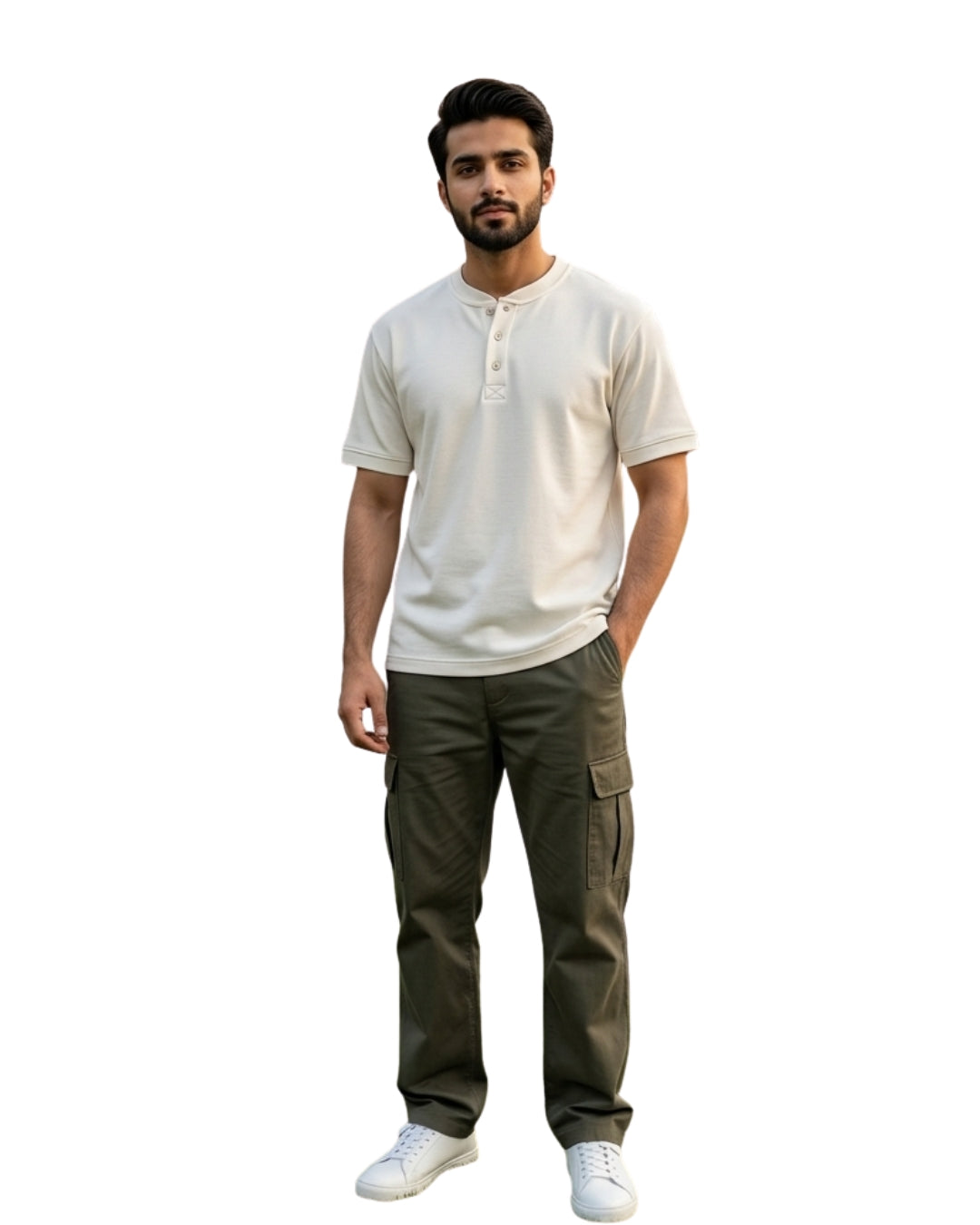 Button Placket Henley (White)