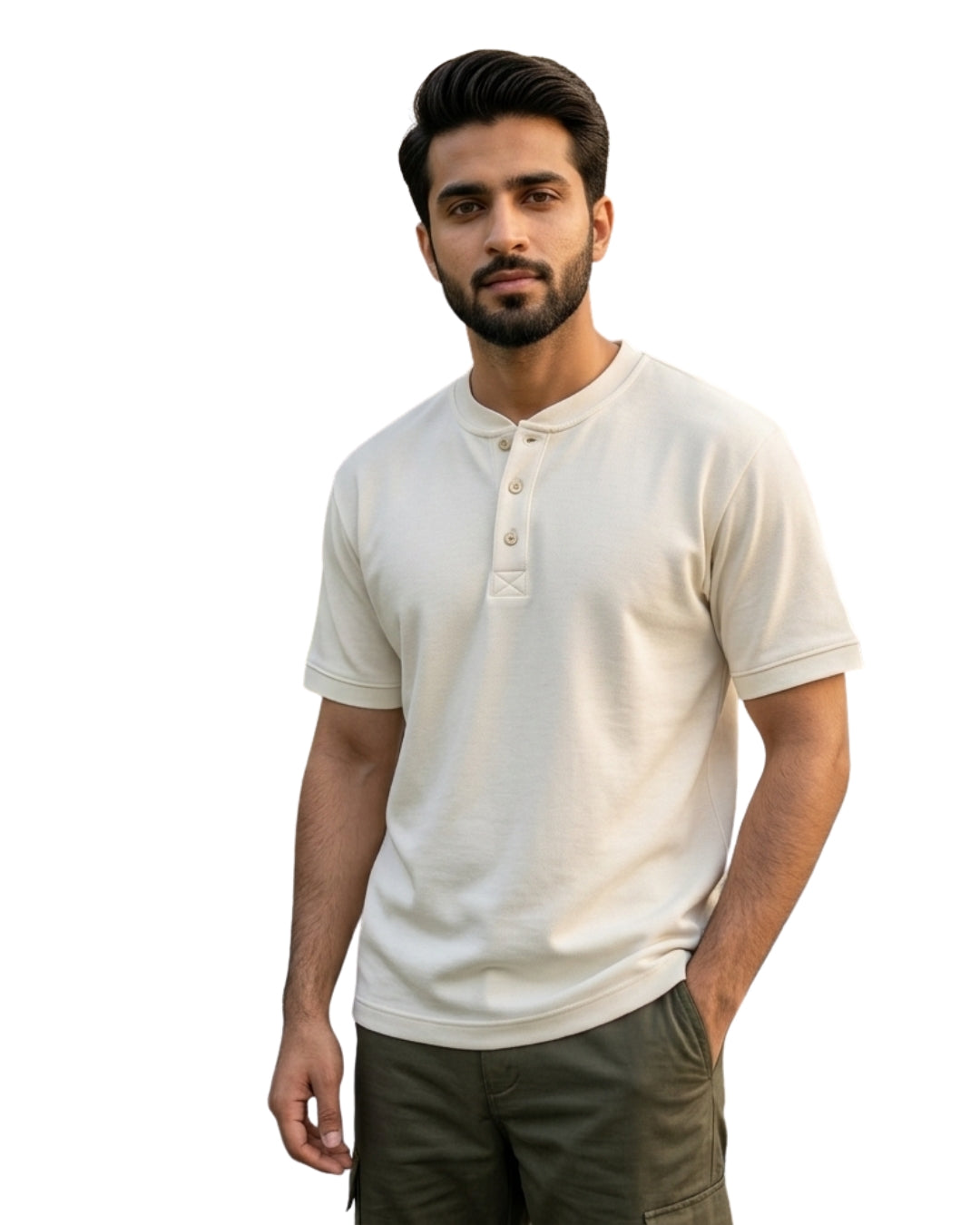 Button Placket Henley (White)