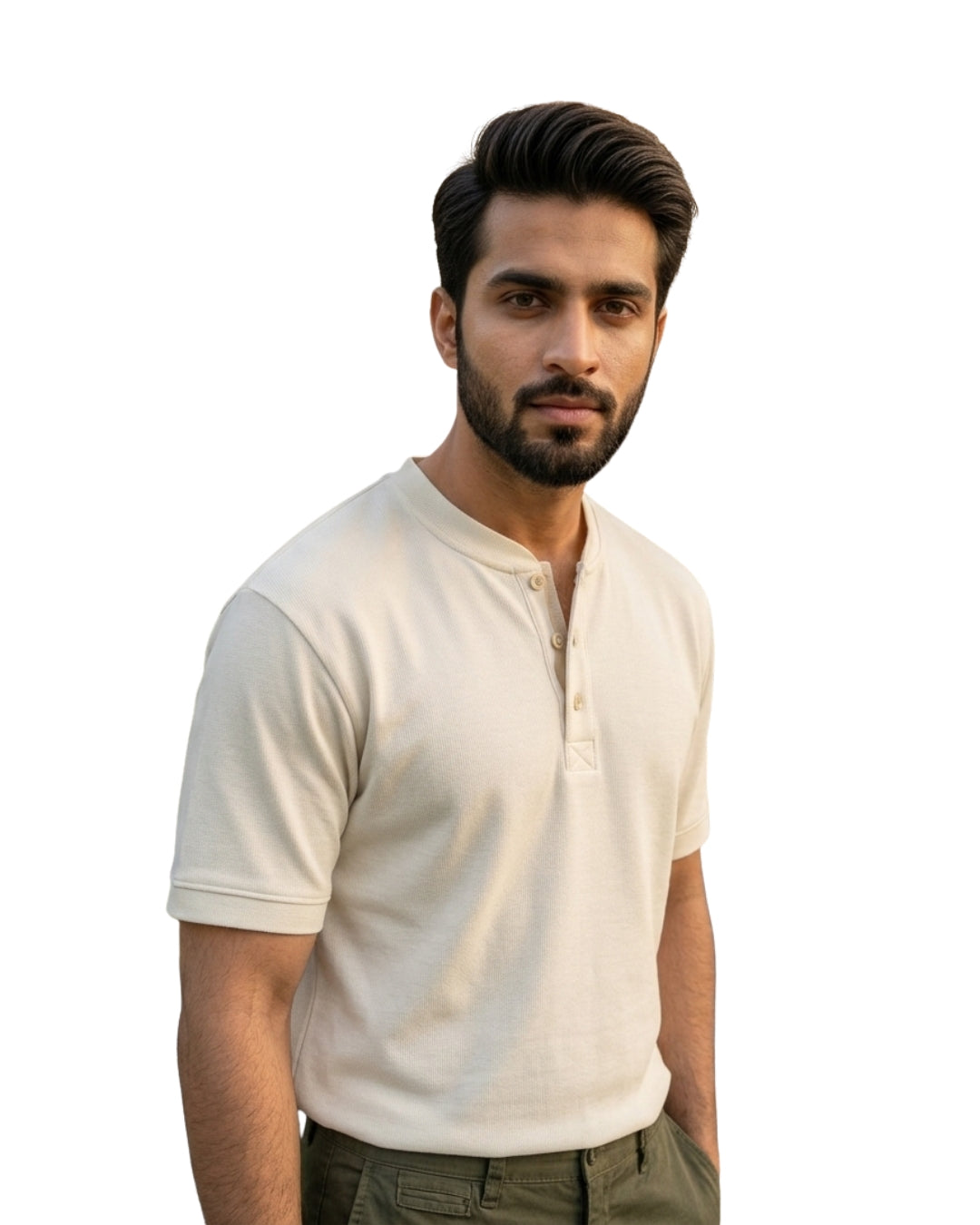 Button Placket Henley (White)